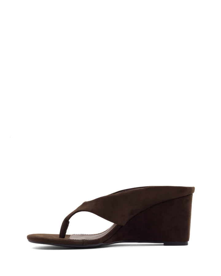 Sera Wedge Thong Chocolate Microsuede
