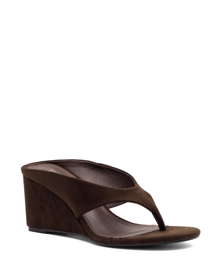 Sera Wedge Thong Chocolate Microsuede