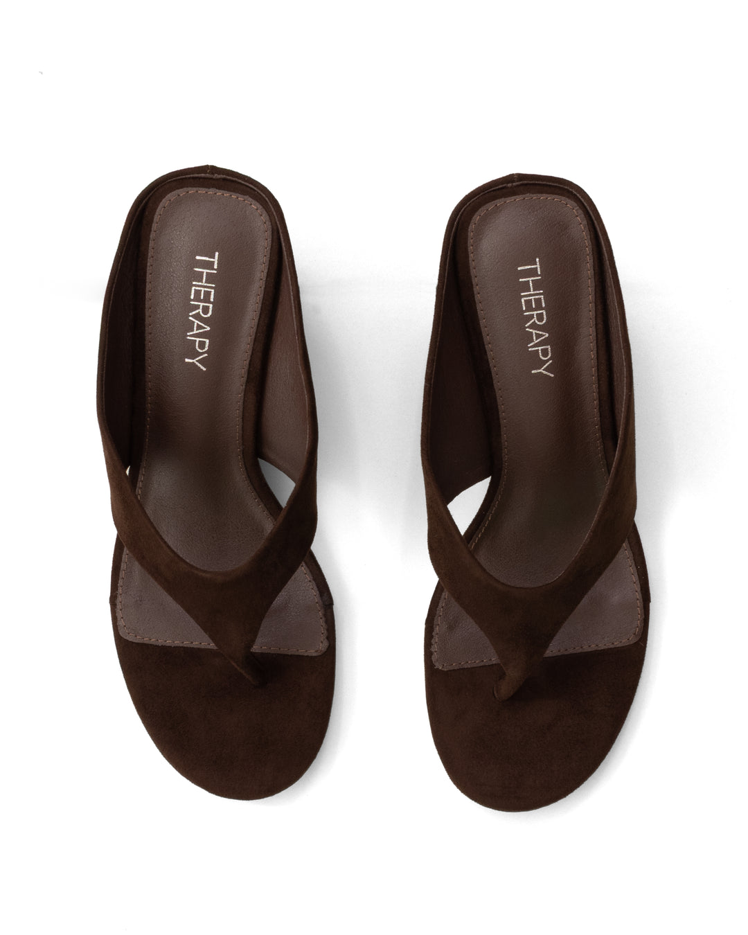 Sera Wedge Thong Chocolate Microsuede