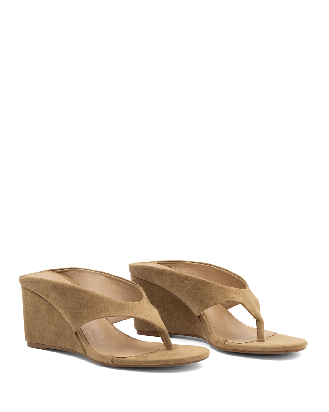 Sera Wedge Thong Wheat Microsuede