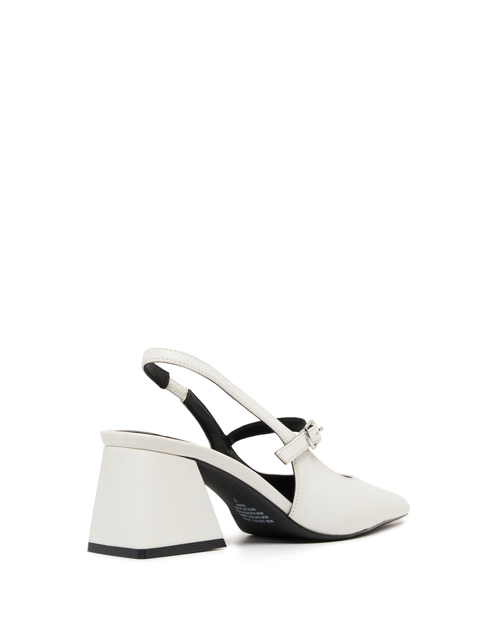 Therapy Shoes Sharp White Smooth | Women's Heels | Pumps | Slingback 