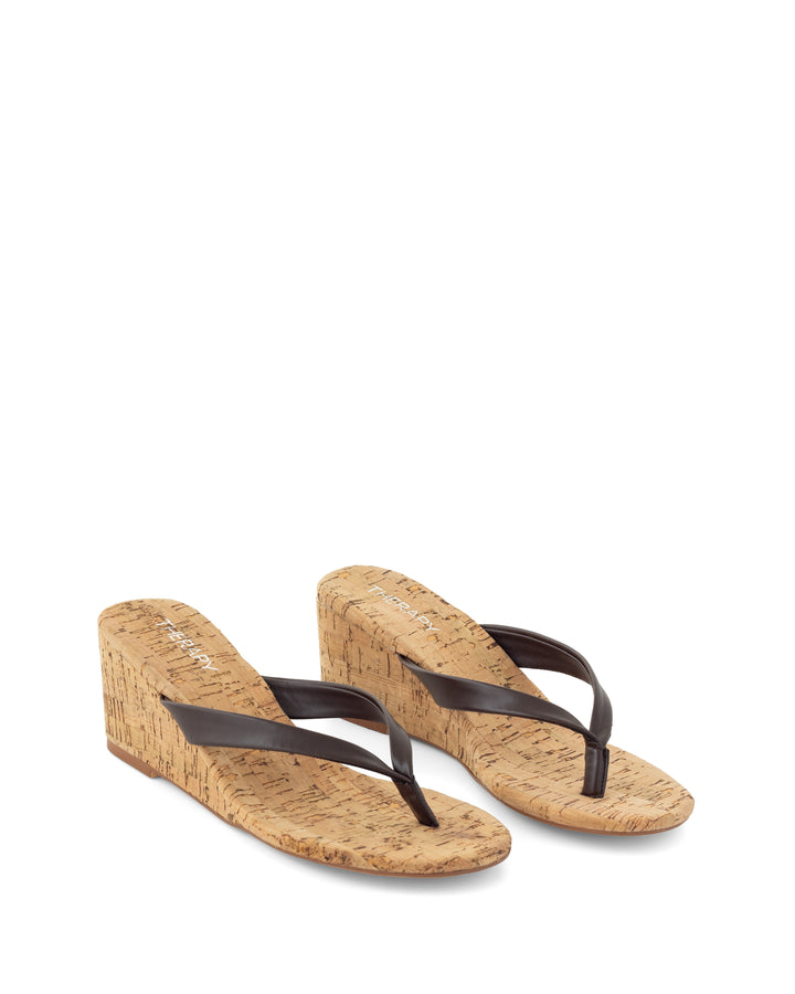 Simone Wedge Thong Chocolate