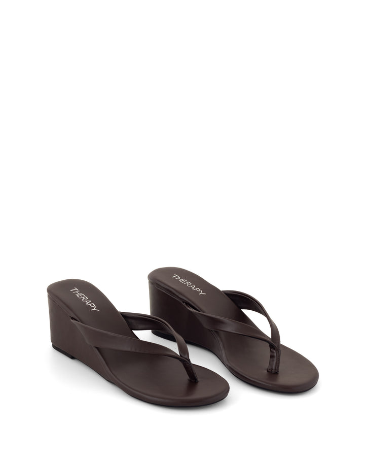 Solene Wedge Thong Chocolate