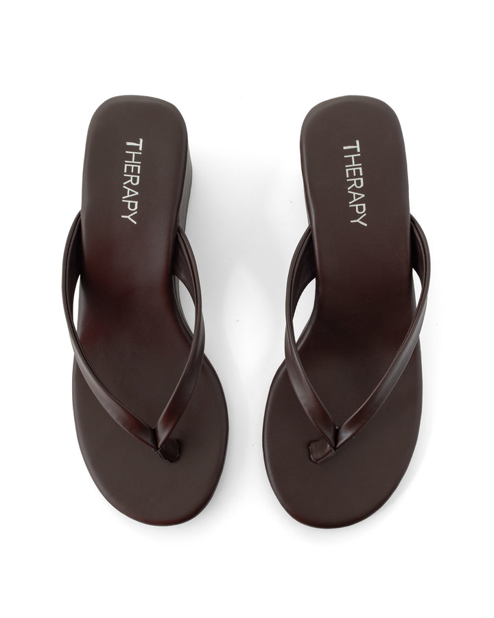 Solene Wedge Thong Chocolate