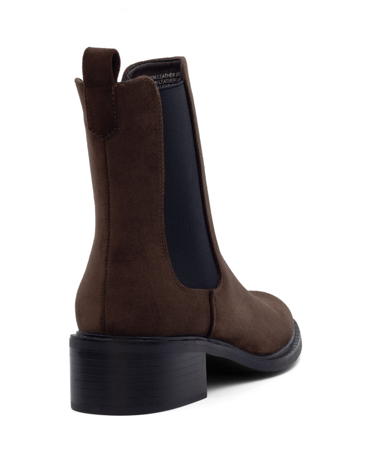 Stable Ankle Boot Chocolate Faux Suede