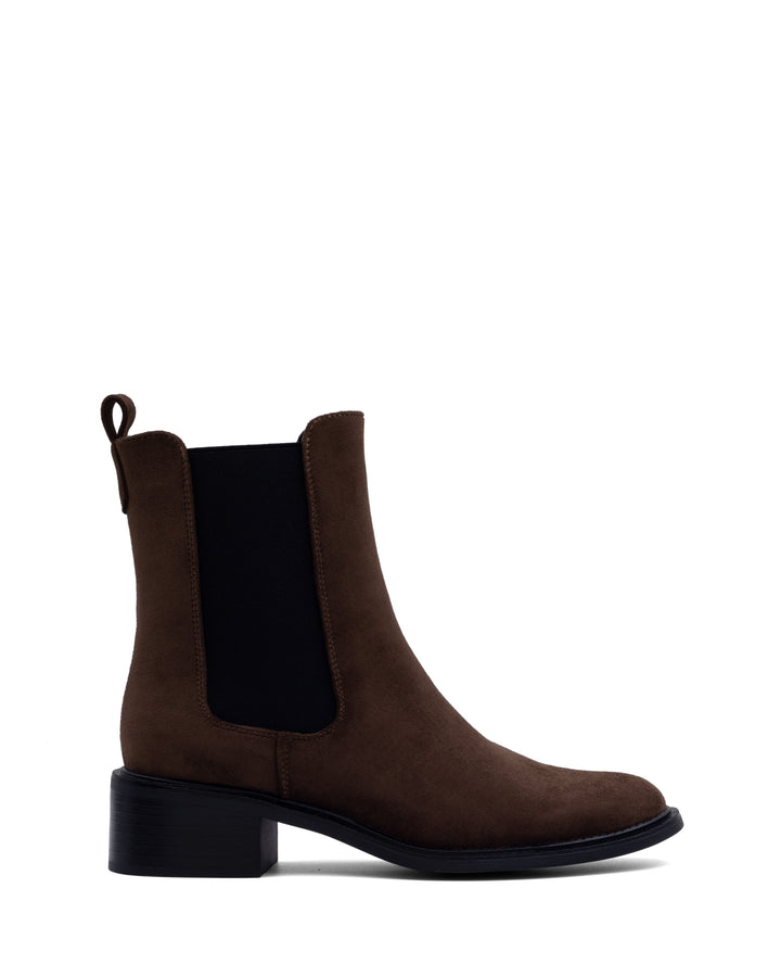 Stable Ankle Boot Chocolate Faux Suede