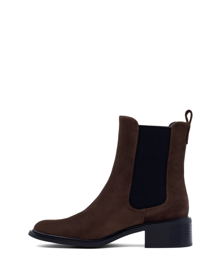 Stable Ankle Boot Chocolate Faux Suede
