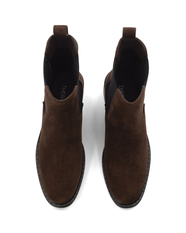 Stable Ankle Boot Chocolate Faux Suede
