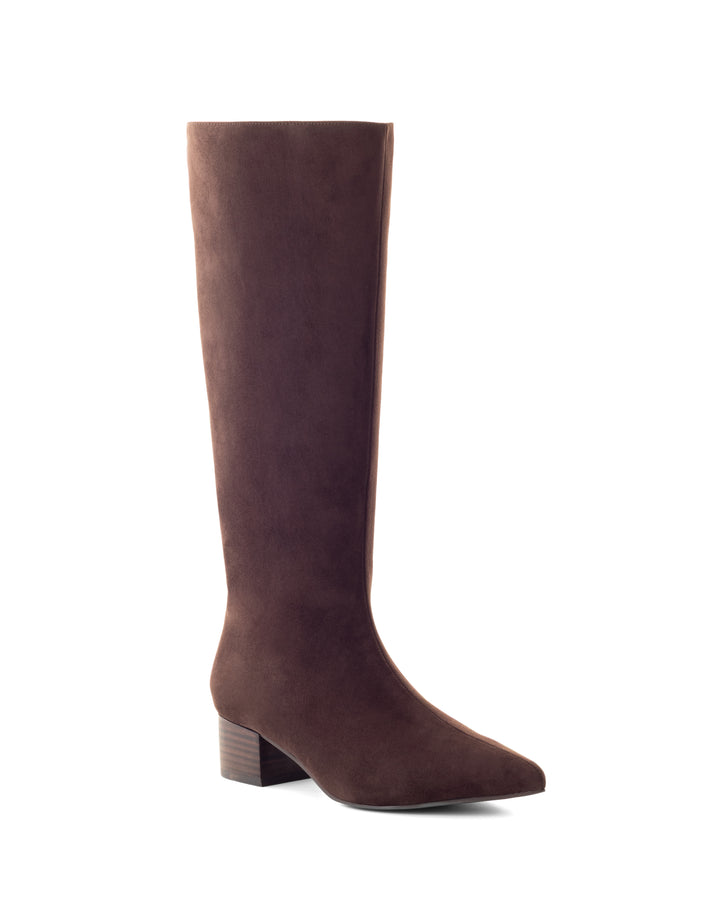Steevie Tall Boot Chocolate Faux Suede