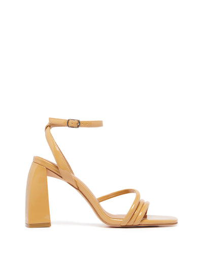 Therapy Shoes Suri Caramel Patent | Women's Heels | Sandals | Block