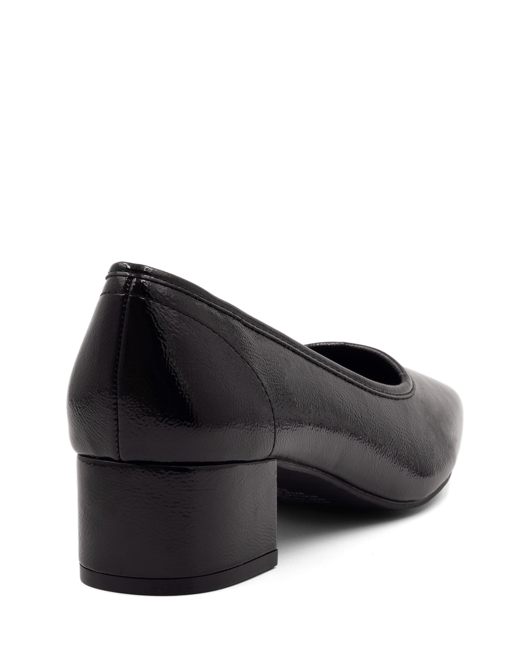 Sussex Ballet Heel Black Crinkled Patent
