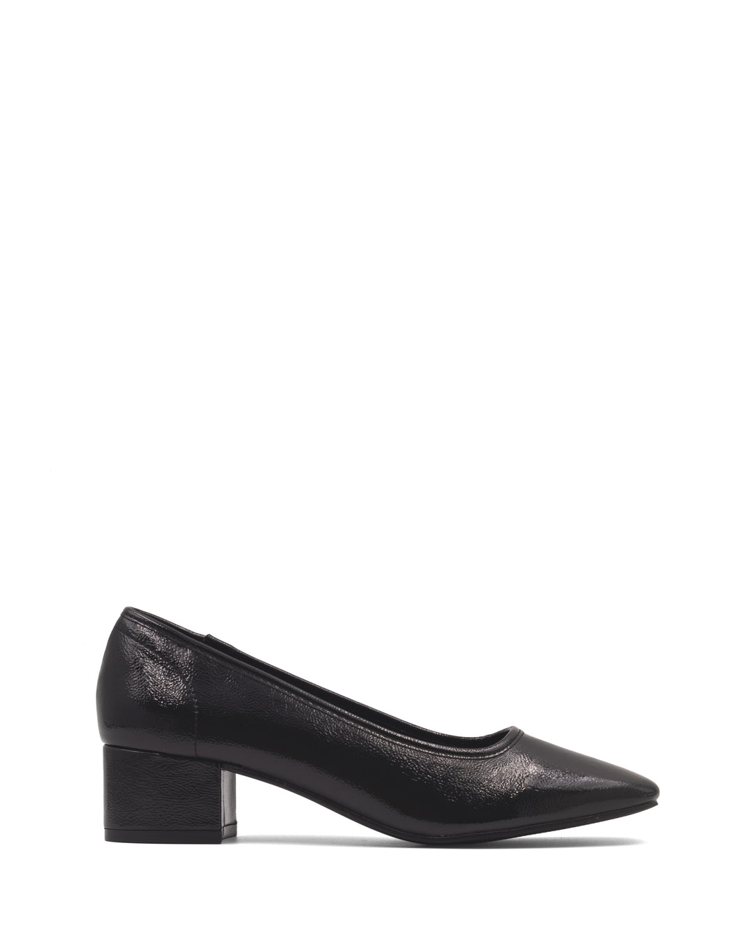 Sussex Ballet Heel Black Crinkled Patent
