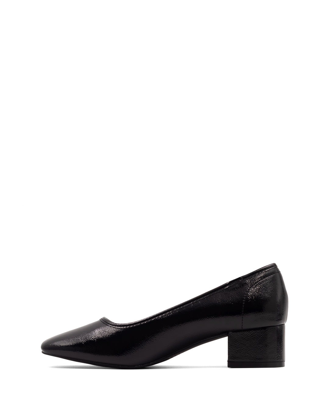 Sussex Ballet Heel Black Crinkled Patent