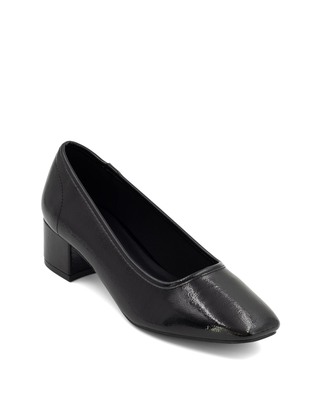 Sussex Ballet Heel Black Crinkled Patent