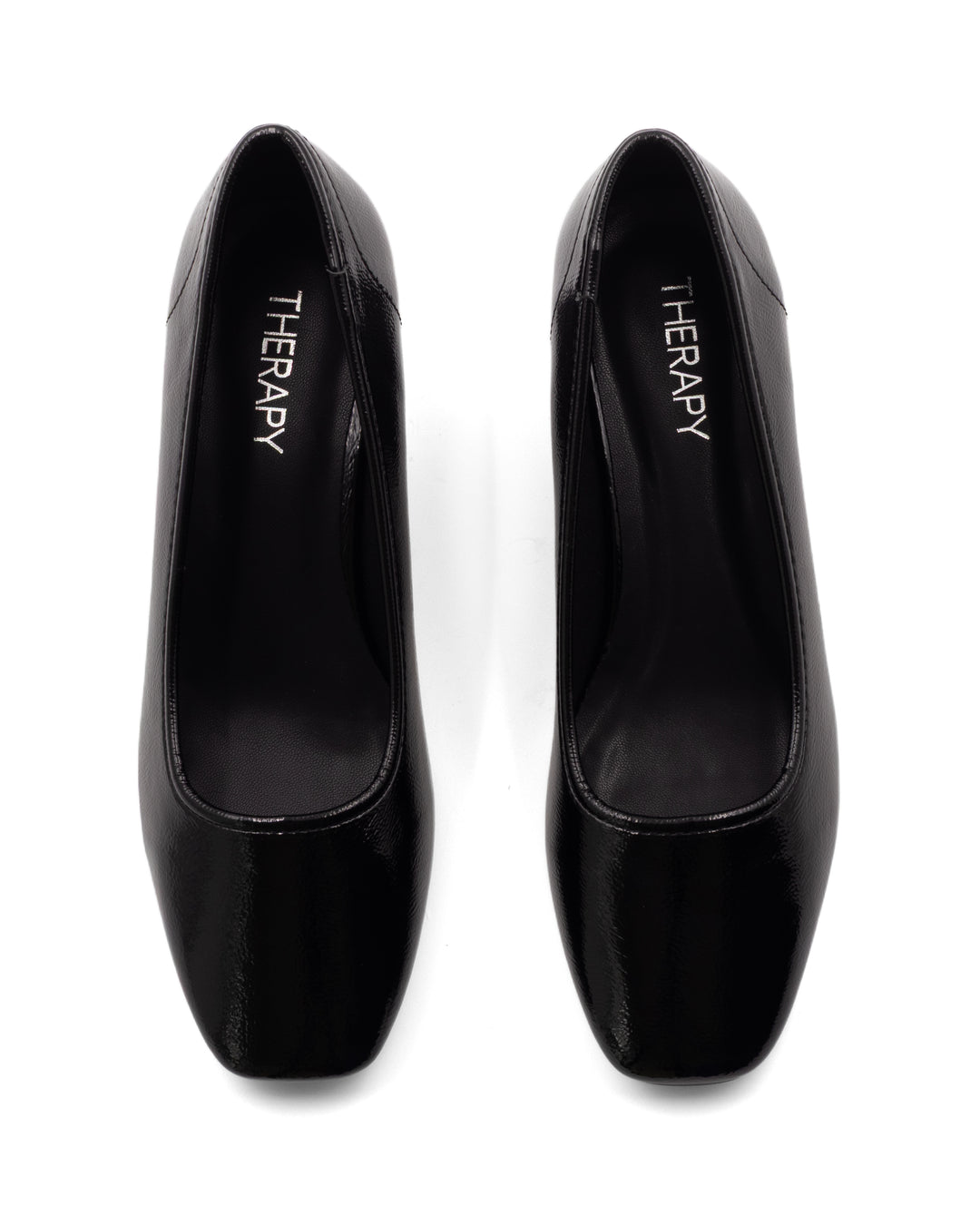 Sussex Ballet Heel Black Crinkled Patent