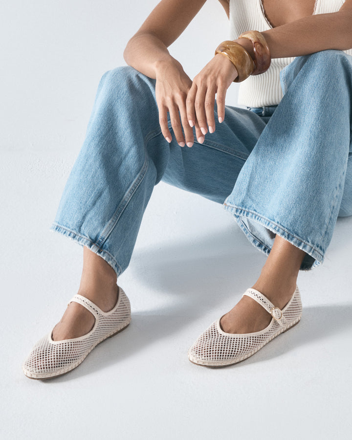 Alicante Ballet Flat Off White Mesh
