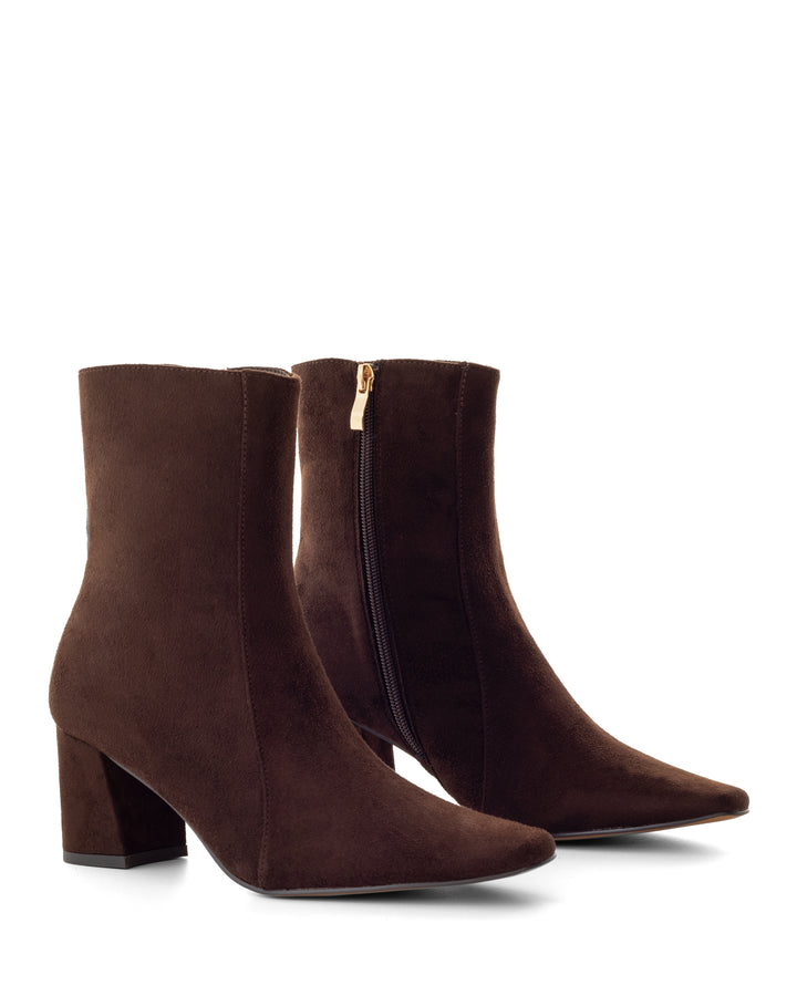 Sway Ankle Boot Chocolate Faux Suede