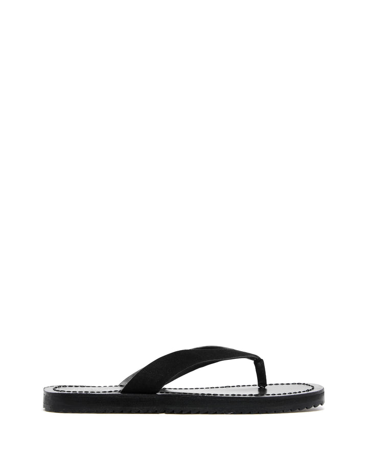 Undone Thong Sandal Black Suede