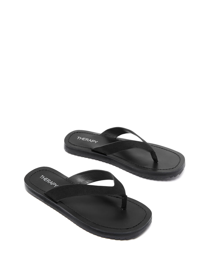 Undone Thong Sandal Black Suede