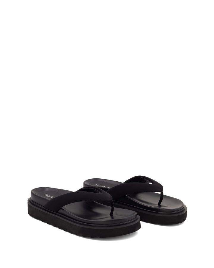 Vacay Thong Sandal Black Lycra