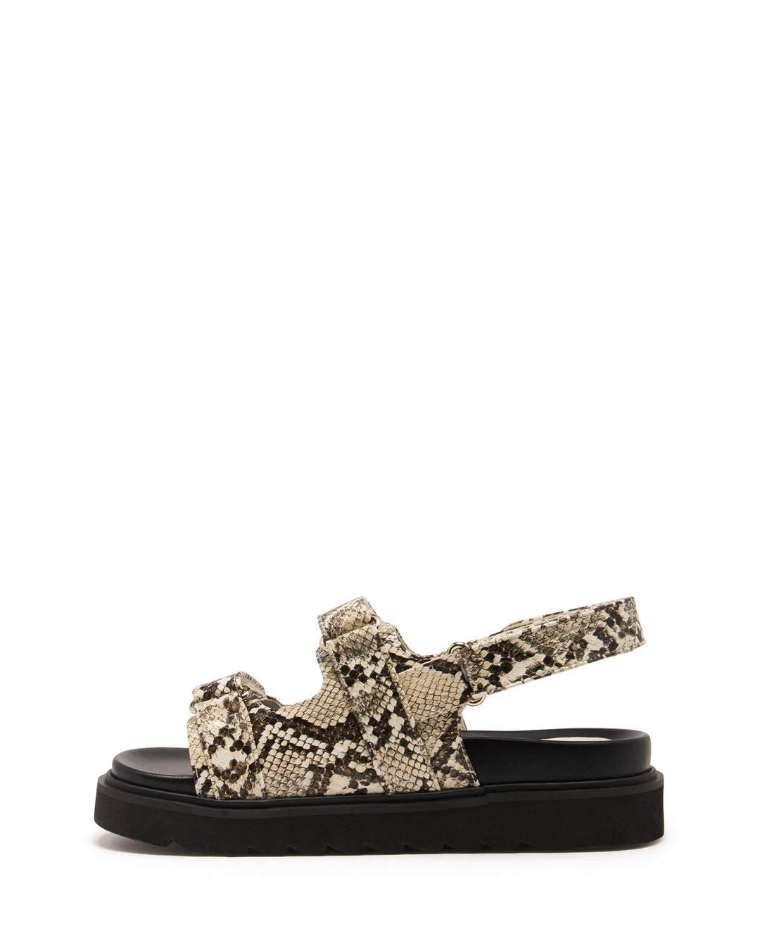 Veto Platform Sandal White/Black Snake