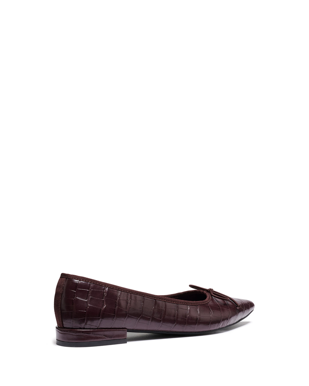 Yazmina Pointed Flat Bordeaux Croc