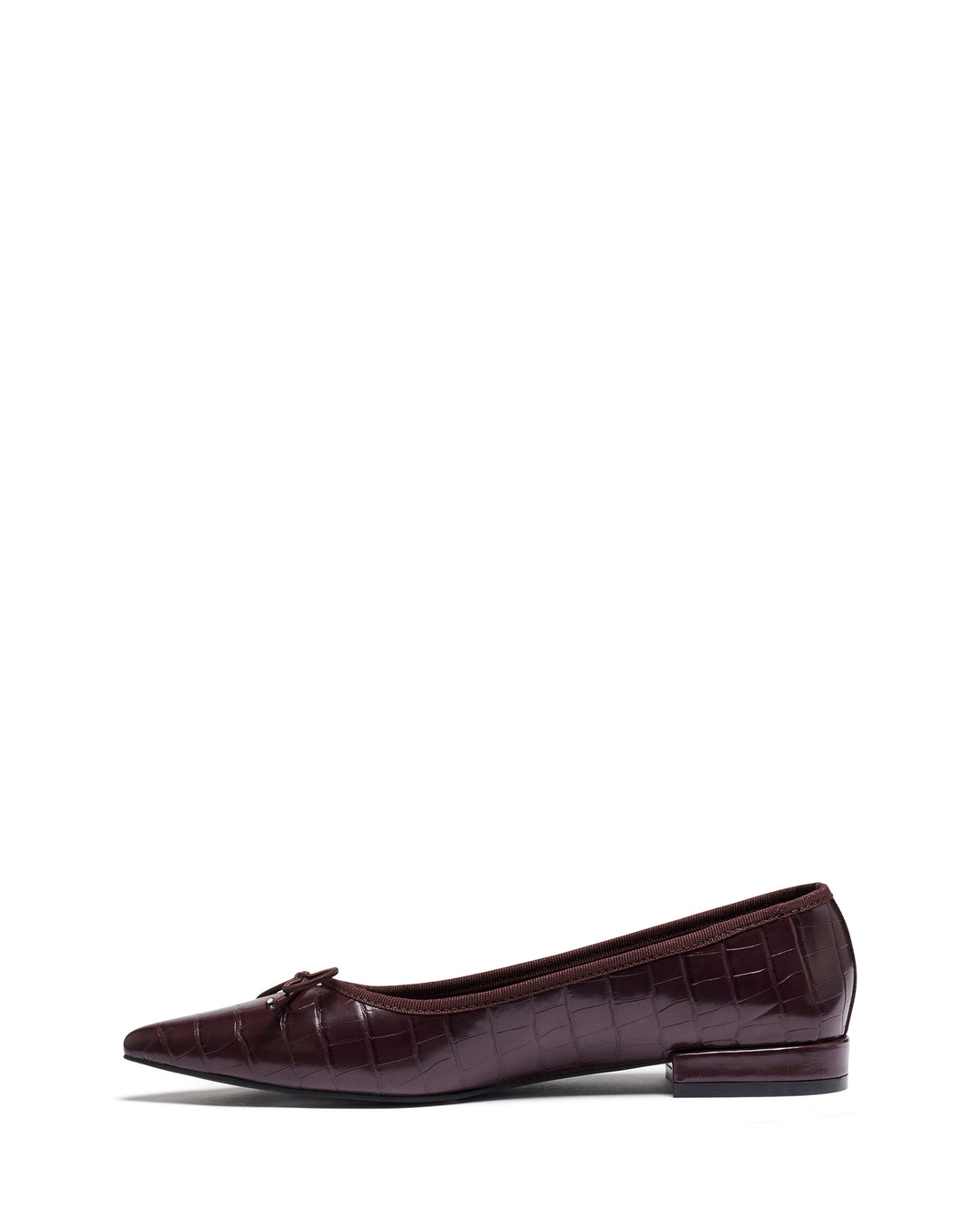Yazmina Pointed Flat Bordeaux Croc