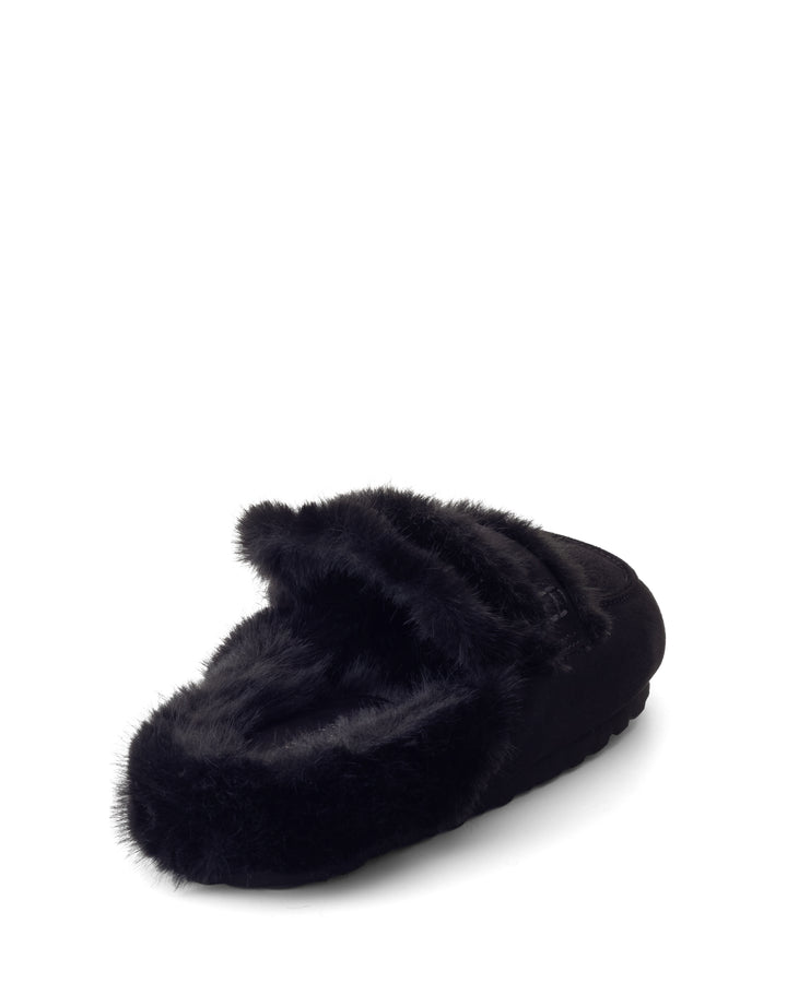 Yuki Mule Black Faux Suede