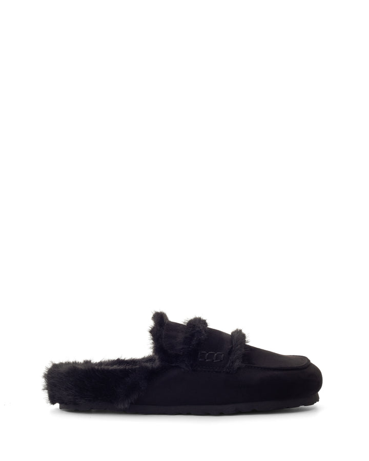 Yuki Mule Black Faux Suede