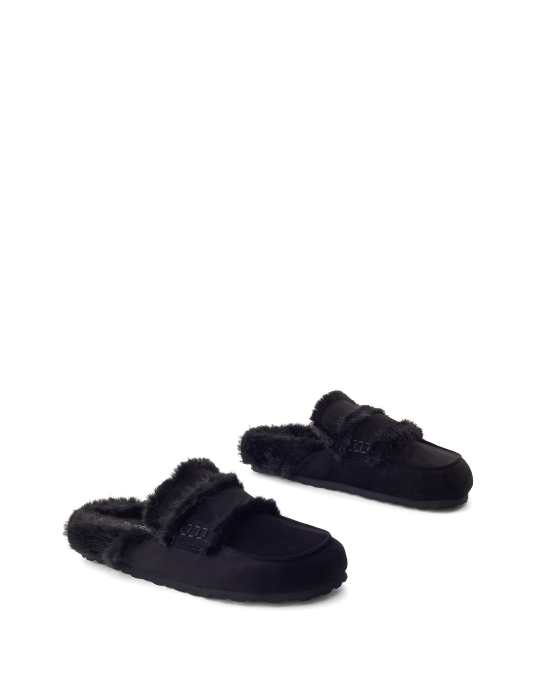 Yuki Mule Black Faux Suede