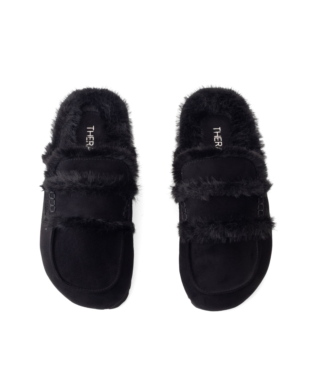 Yuki Mule Black Faux Suede