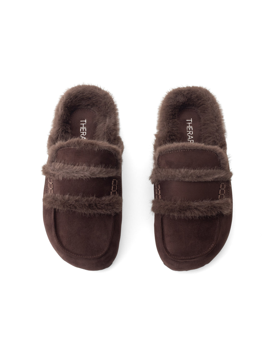 Yuki Mule Chocolate Faux Suede
