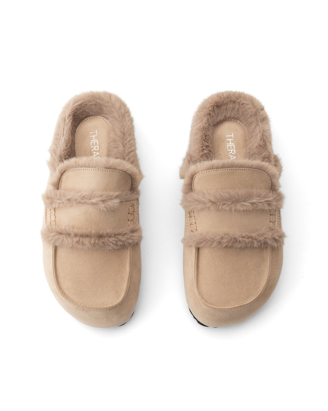 Yuki Mule Taupe Faux Suede