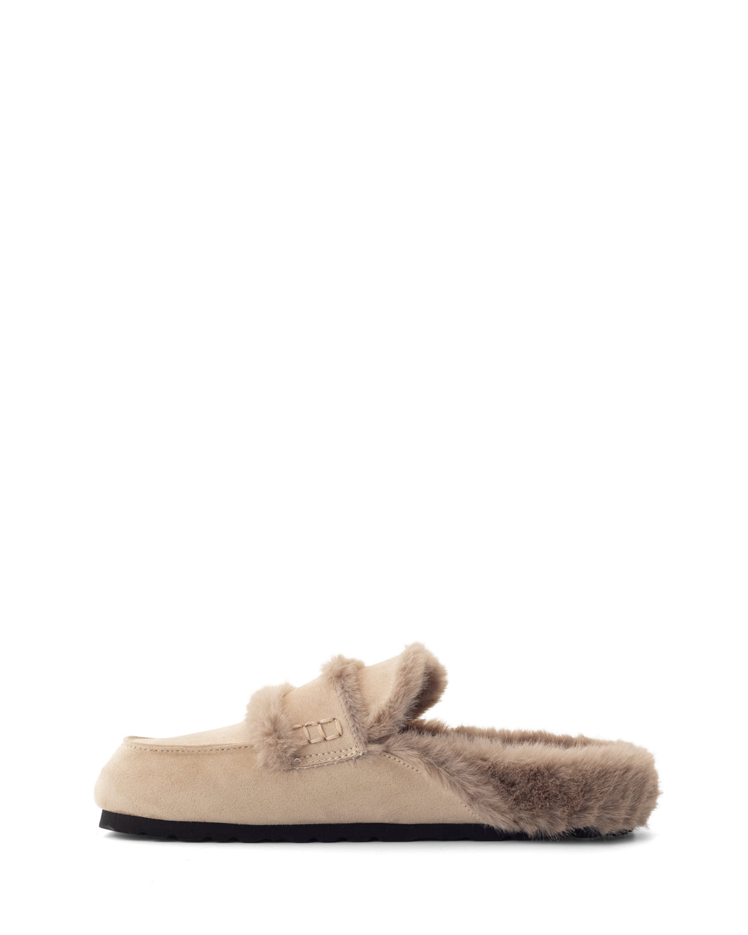 Yuki Mule Taupe Faux Suede
