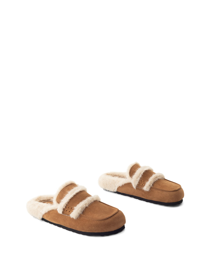 Yuki Mule Toffee Faux Suede