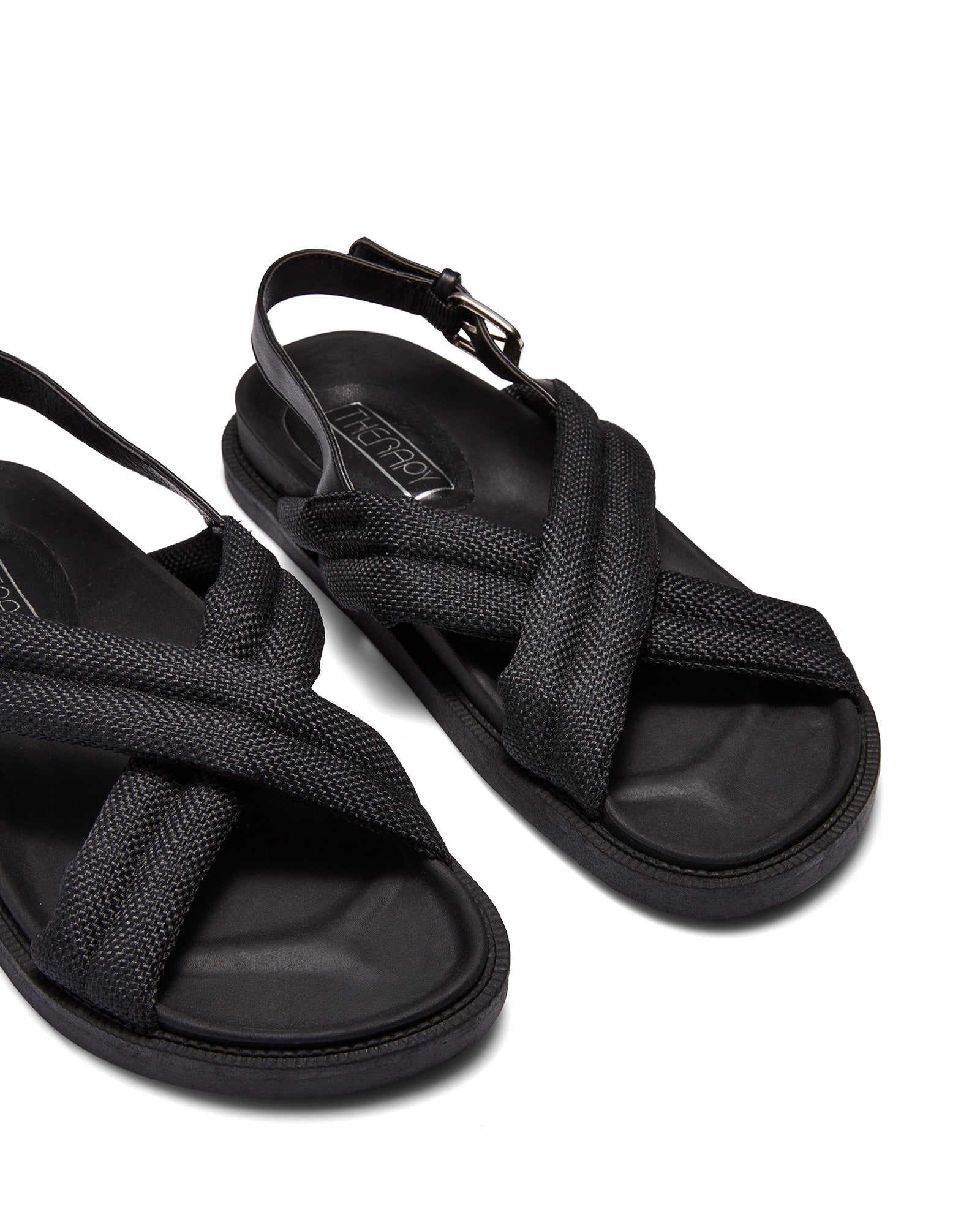 Therapy Shoes Aleesha Black | Women's Sandals | Flatform | Footbed