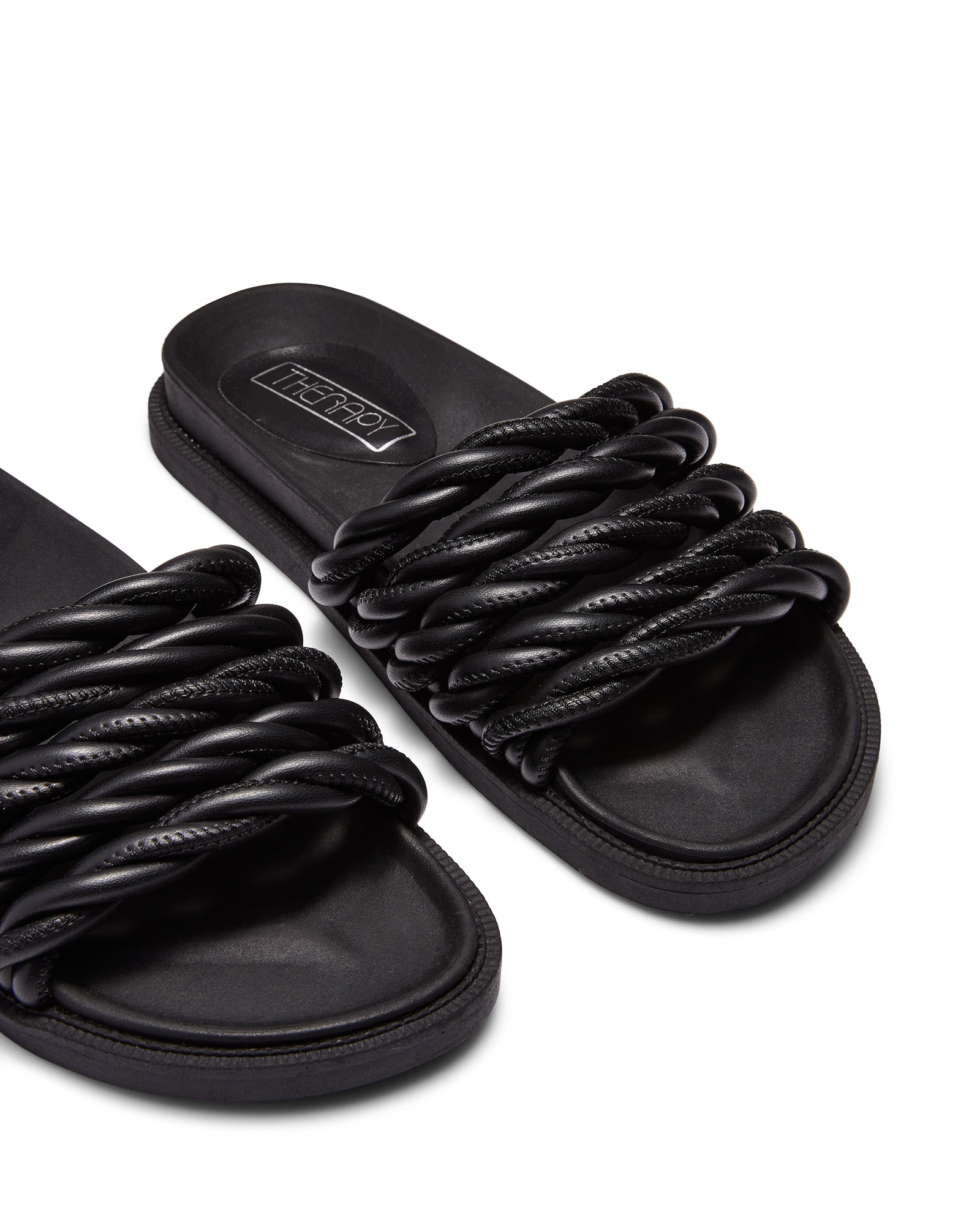 Therapy Shoes Alek Black | Women's Slides | Sandals | Flatform | Rope
