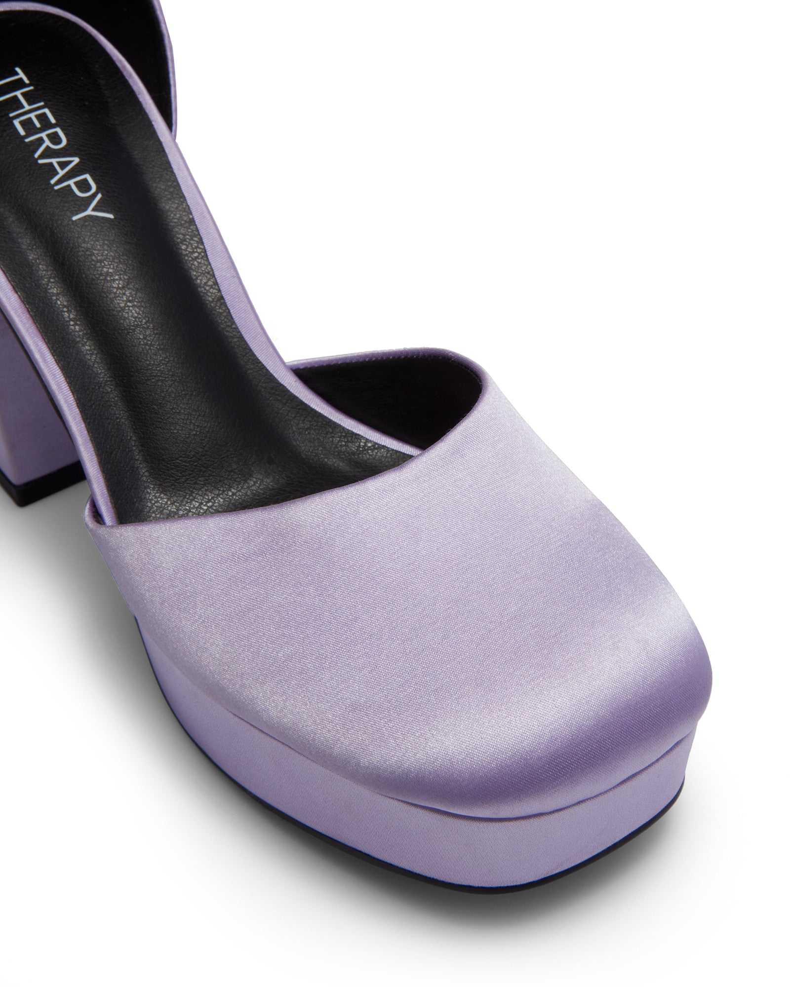 Therapy Shoes Alix Lilac Satin | Women's Heels | Platform | Block Heel