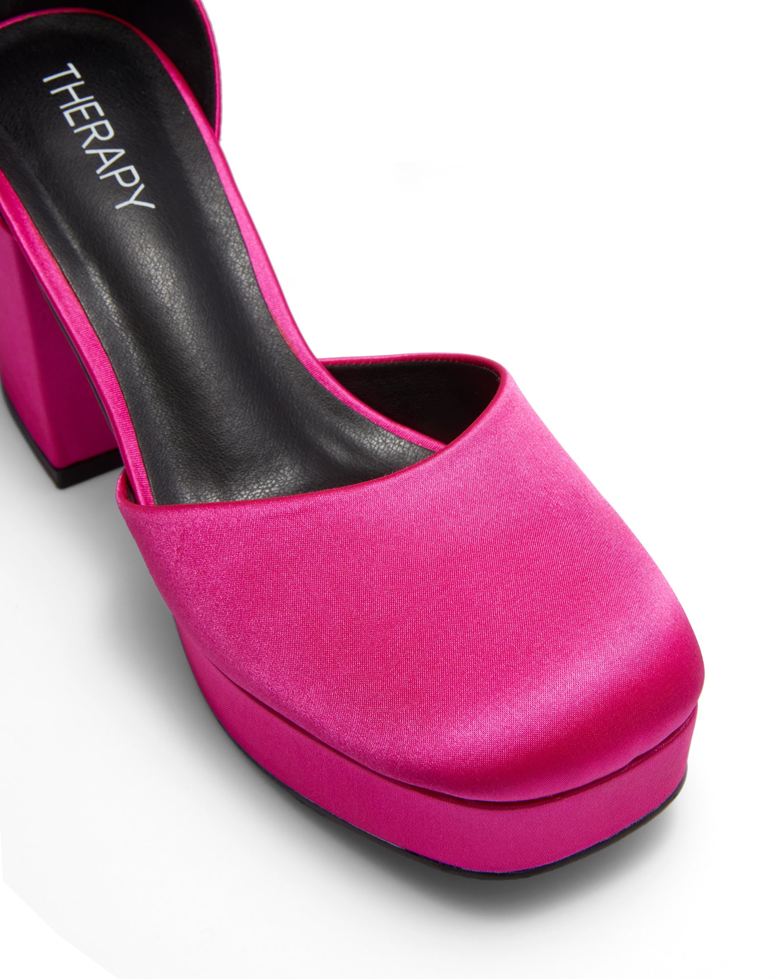 Therapy Shoes Alix Pink Satin | Women's Heels | Platform | Block Heel