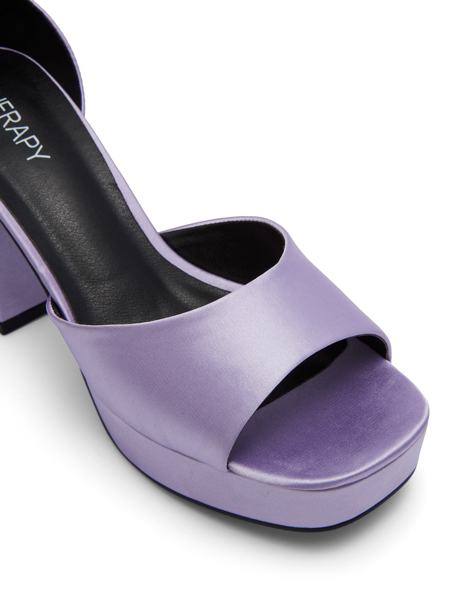 Therapy Shoes Ashton Lilac Satin | Women's Heels | Platform | Block Heel