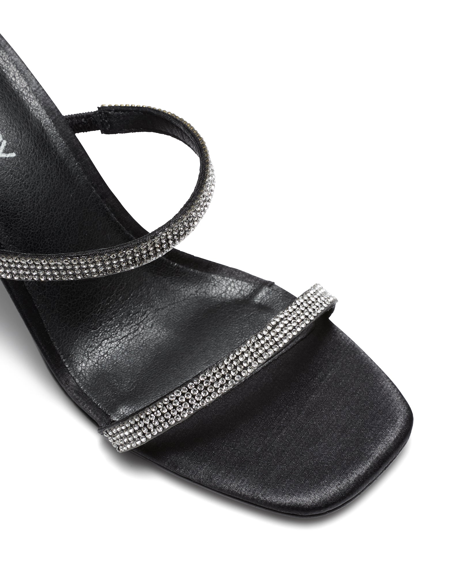 Therapy Shoes Betray Black Satin | Women's Heels | Mule | Diamante | Dress