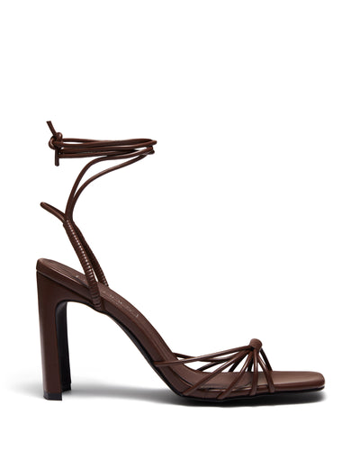 Therapy Shoes Bexley Chocolate | Women's Heels | Sandals | Tie Up 