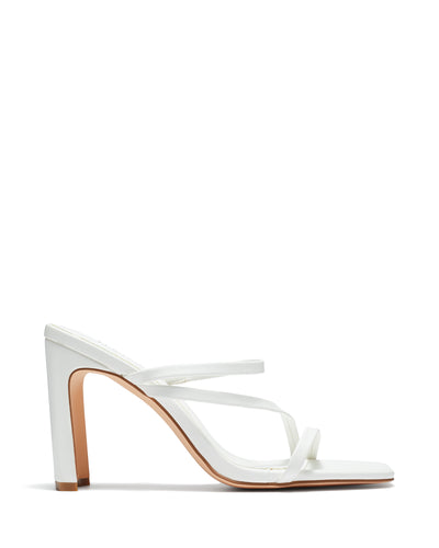 Therapy Shoes Brooklyn White | Women's Heels | Mule | Strappy | Dress