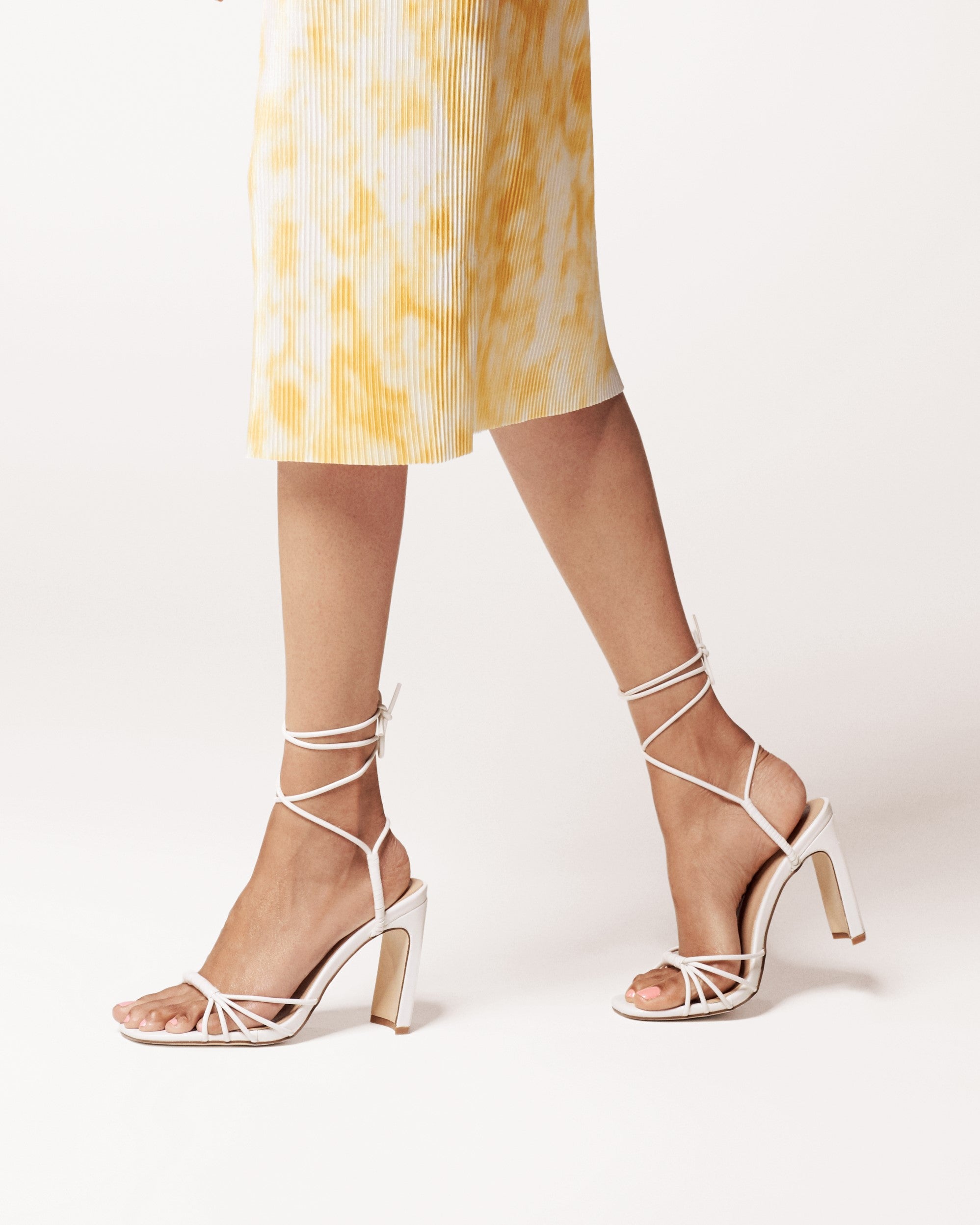 Therapy Shoes Bexley White | Women's Heels | Sandals | Tie Up 