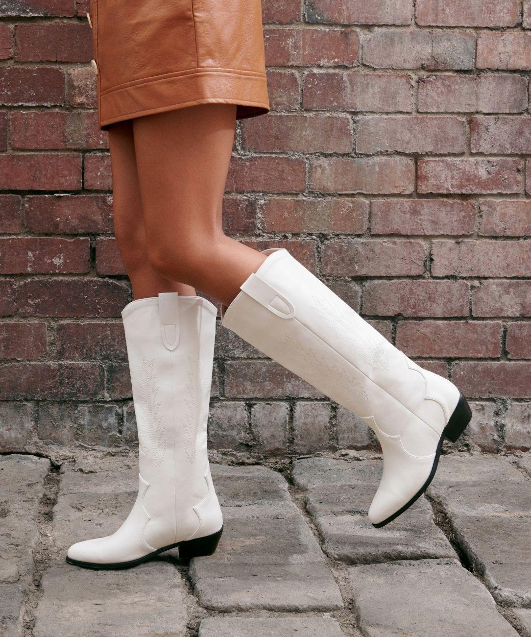Therapy Shoes Bonnie White | Women's Boots | Western | Knee High | Tall