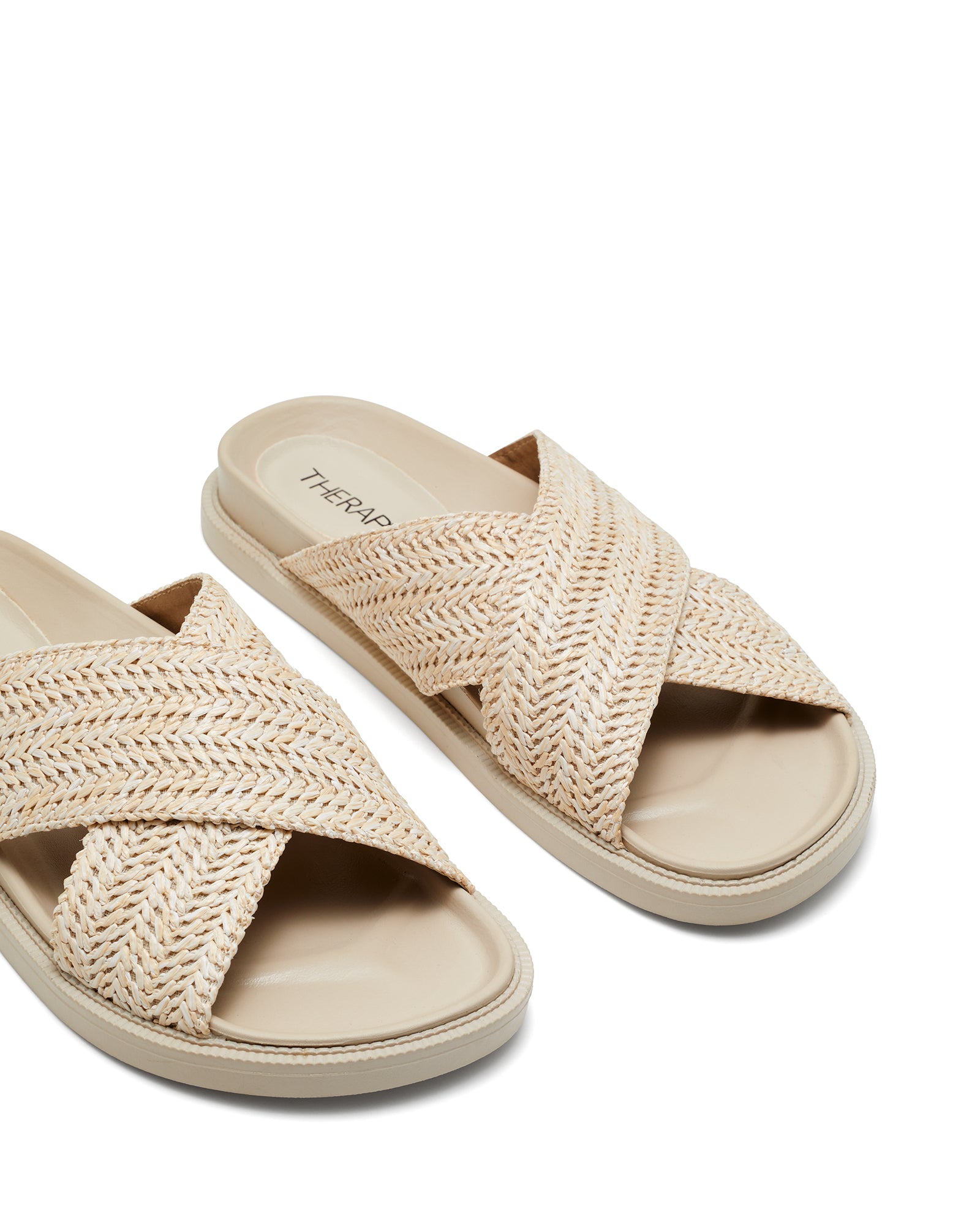 Therapy Shoes Eden Bone | Women's Sandals | Slides | Flatform | Raffia
