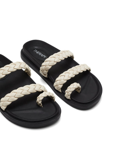 Therapy Shoes Equal Bone/Black | Women's Sandals | Slides | Flatform | Woven