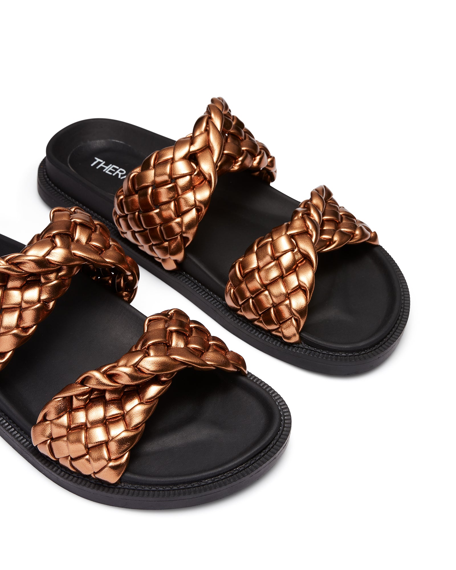 Therapy Shoes Evil Bronze | Women's Sandals | Slides | Flatform | Woven