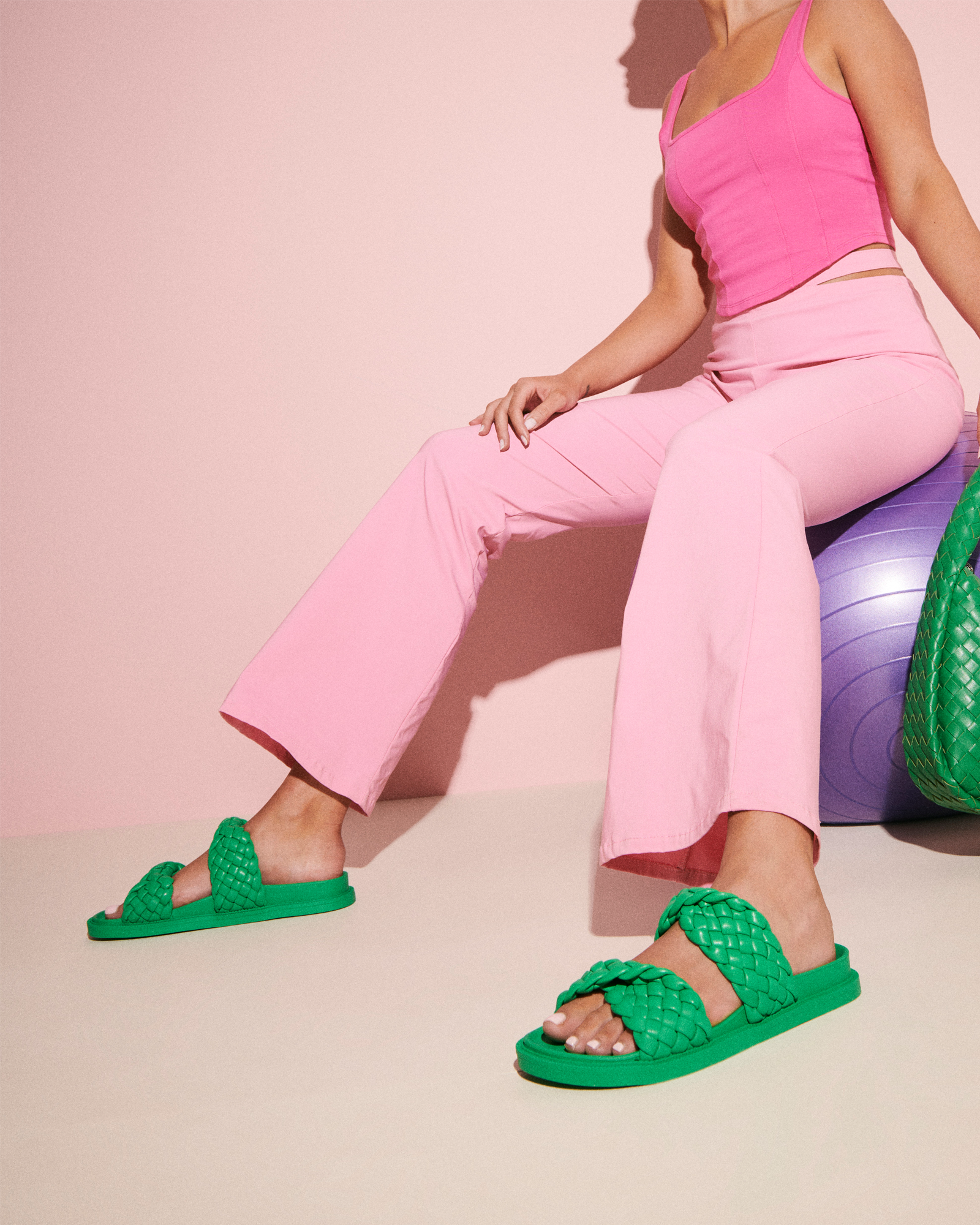 Green and pink best sale sandals