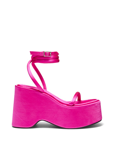 Therapy Shoes x Ella May Ding | Elevate Pink Satin | Women's Heels | Platform